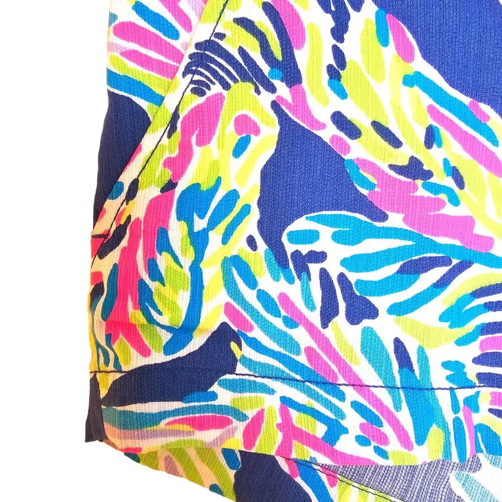 Lilly Pulitzer The Walsh Blue, Pink, & Green Summer Short in Indigo Palm Print
